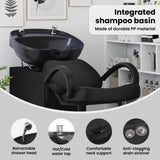 Shampoo Chair Height Adjustable Black 136 x 60 x 92 cm PVC