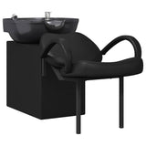Shampoo Chair Height Adjustable Black 136 x 60 x 92 cm PVC - Front View