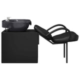 Shampoo Chair Height Adjustable Black 136 x 60 x 92 cm PVC