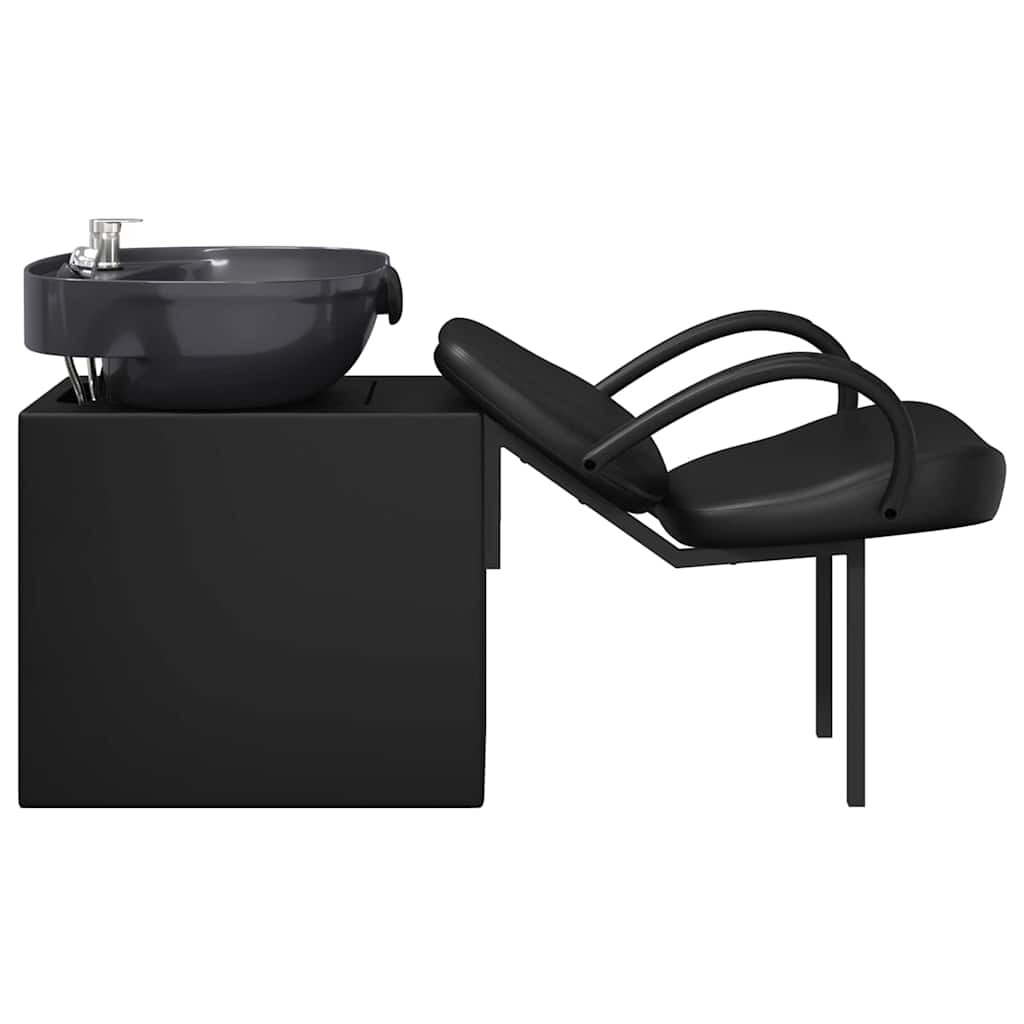 Shampoo Chair Height Adjustable Black 136 x 60 x 92 cm PVC