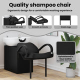 Shampoo Chair Manual Black and White 136 x 60 x 92 cm PVC