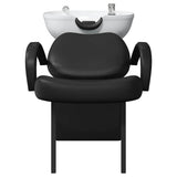 Shampoo Chair Manual Black and White 136 x 60 x 92 cm PVC - Top-Down View
