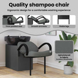 Shampoo Chair Dark Grey and Black 136 x 60 x 92 cm Fabric