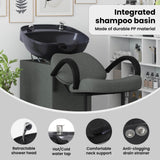 Shampoo Chair Dark Grey and Black 136 x 60 x 92 cm Fabric - Low Angle