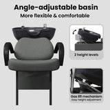 Shampoo Chair Dark Grey and Black 136 x 60 x 92 cm Fabric - Extra Image