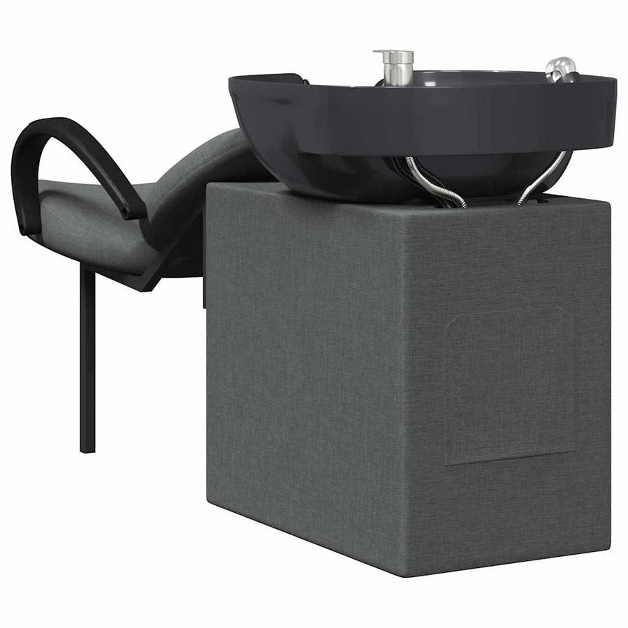 Shampoo Chair Dark Grey and Black 136 x 60 x 92 cm Plastic