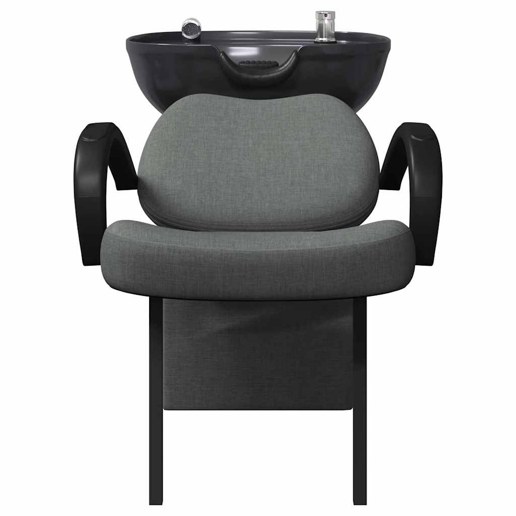 Shampoo Chair Dark Grey and Black 136 x 60 x 92 cm Fabric