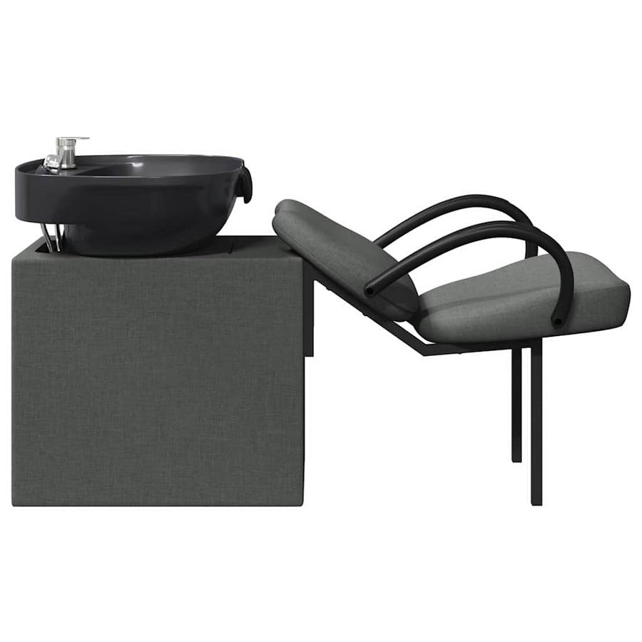 Shampoo Chair Dark Grey and Black 136 x 60 x 92 cm Plastic