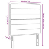 Headboard Dark Grey 80 cm Fabric