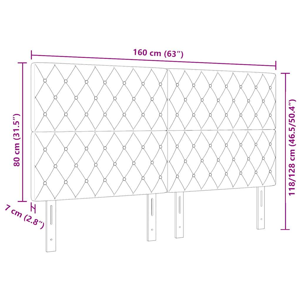 Headboard Black 160 cm Velvet