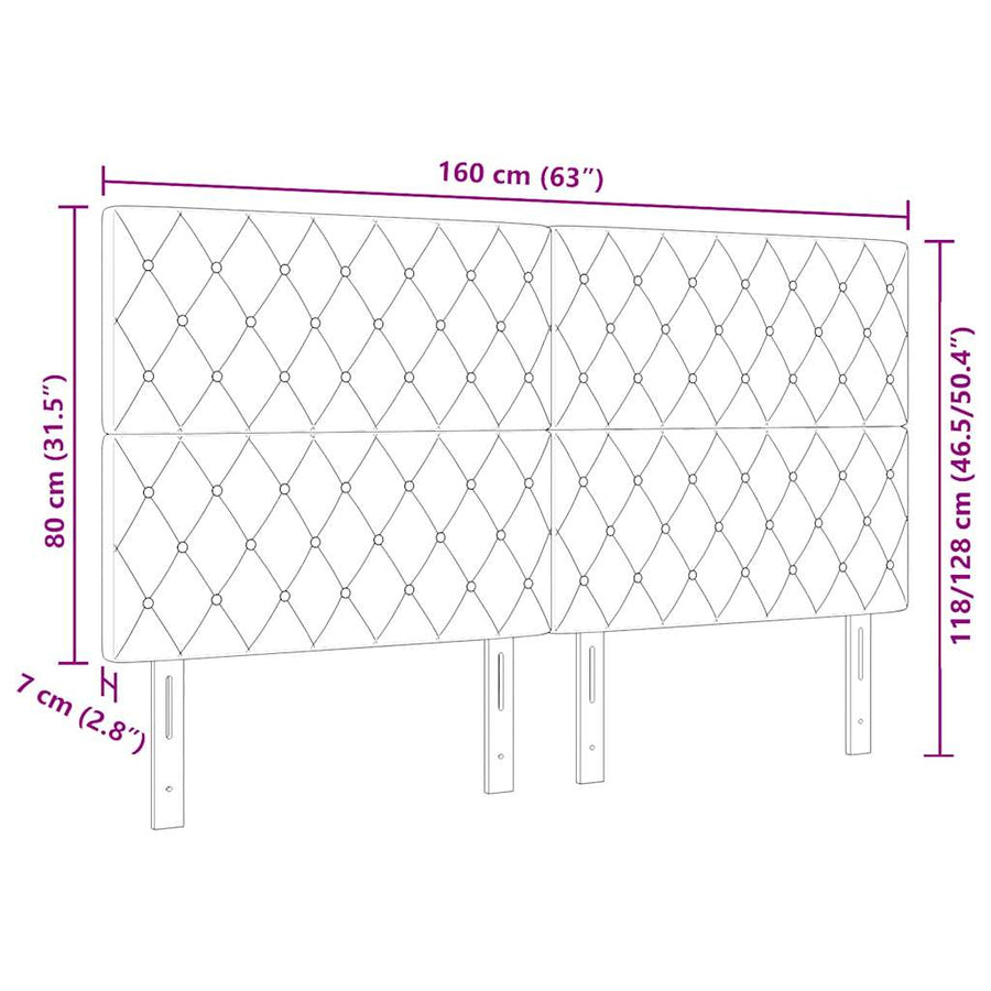 Headboard Black 160 cm Velvet