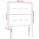 Height-Adjustable Headboard Dark Grey 80 cm Fabric