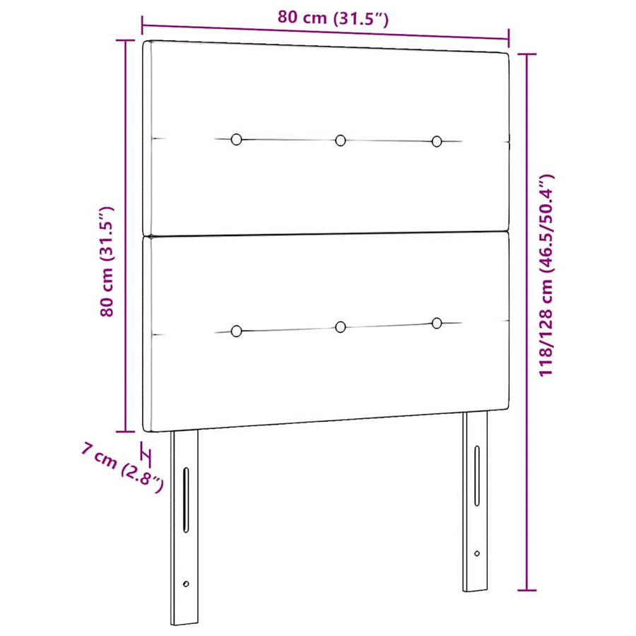 Height-Adjustable Headboard Dark Grey 80 cm Fabric