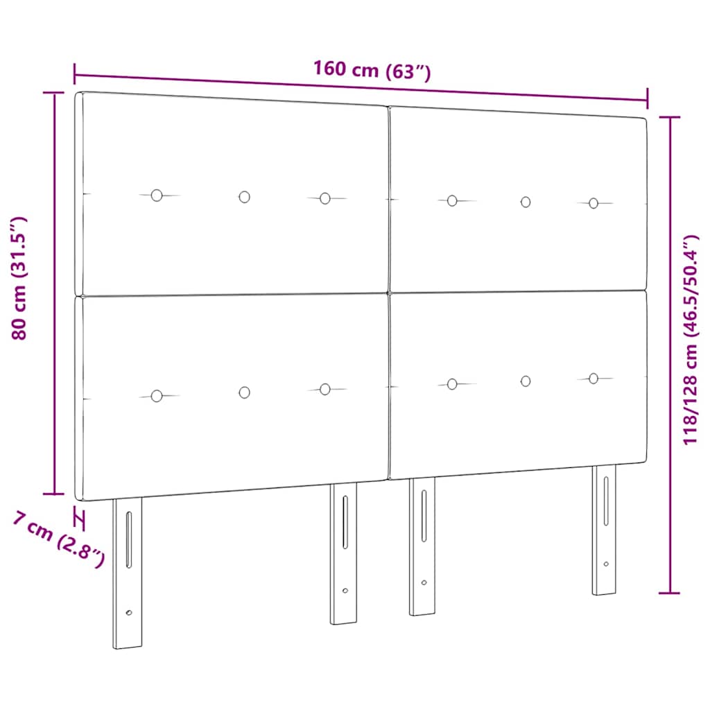 Height-Adjustable Headboard Dark Grey 160 cm Fabric