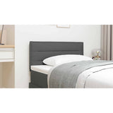 LED Headboard with LED Strip Lights Dark Grey 100 cm Polyester