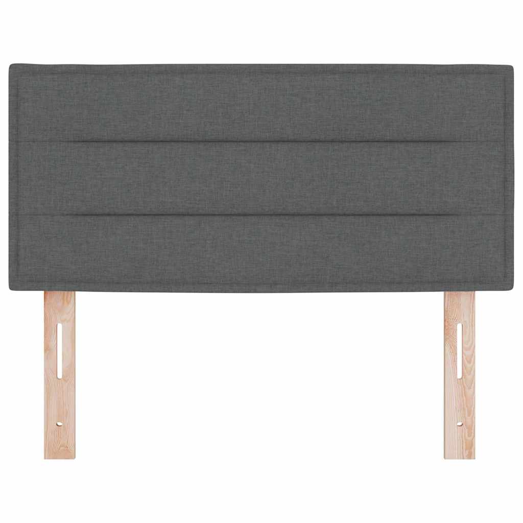 LED Headboard with LED Strip Lights Dark Grey 100 cm Polyester