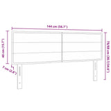 LED Headboard with LED Strip Lights Dark grey 144 cm Fabric