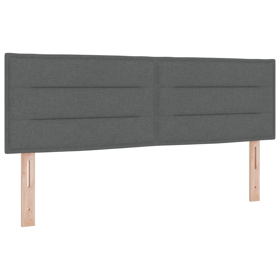 LED Headboard with LED Strip Lights Dark Grey 160 cm Polyester
