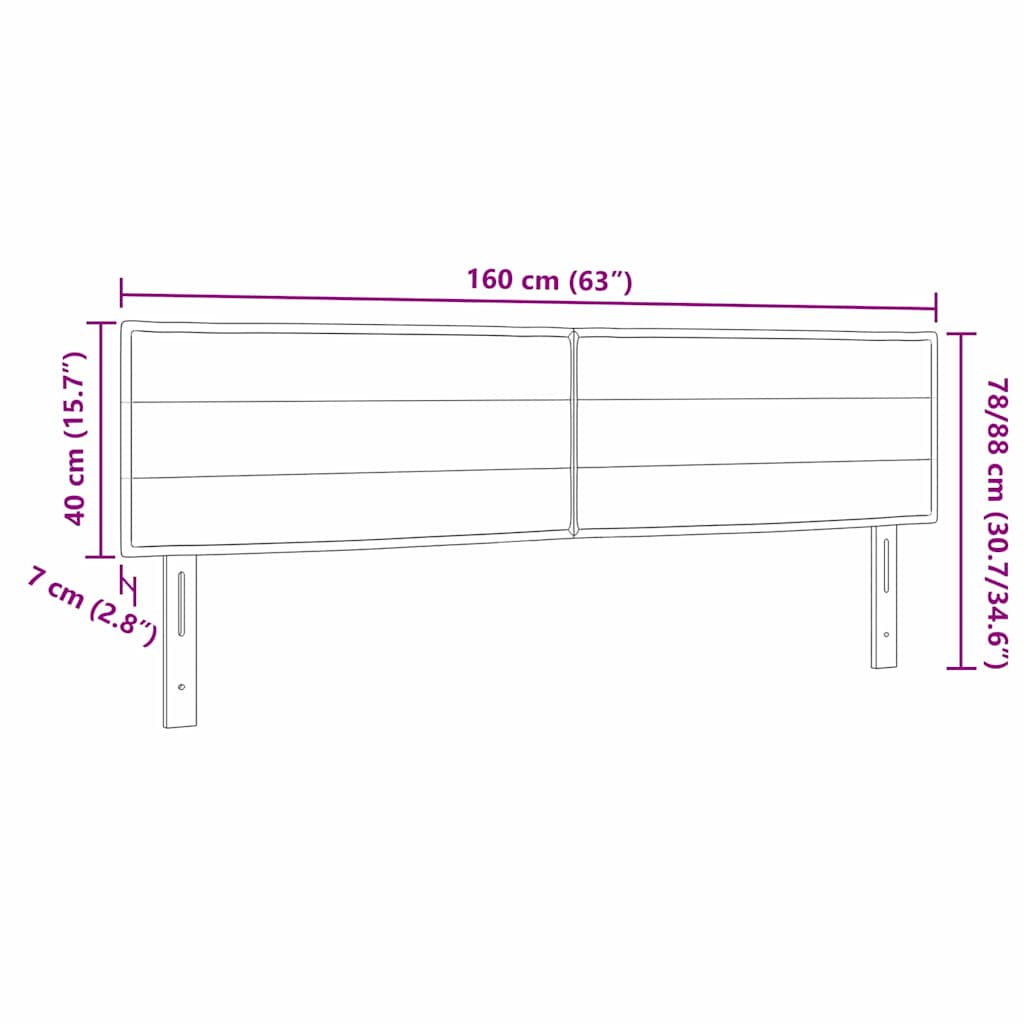 LED Headboard with LED Strip Lights Dark Grey 160 cm Polyester