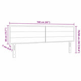 LED Headboard with LED Strip Lights Dark Grey 160 cm Polyester - Low Angle