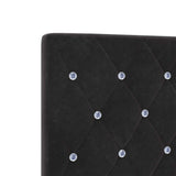 LED Headboard with LED Strip Lights Manual Black 144 cm Velvet - Low Angle