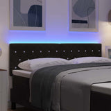 LED Headboard with LED Strip Lights Manual Black 144 cm Velvet