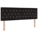 LED Headboard with LED Strip Lights Manual Black 144 cm Velvet - Front View