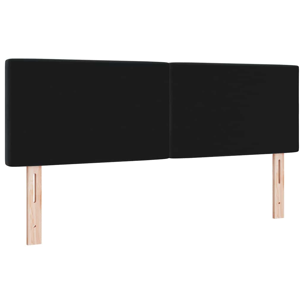LED Headboard with LED Strip Lights Manual Black 144 cm Velvet