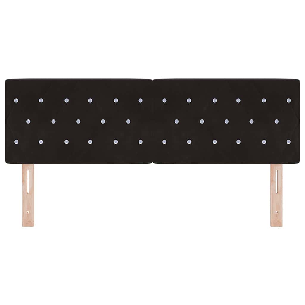 LED Headboard with LED Strip Lights Manual Black 144 cm Velvet