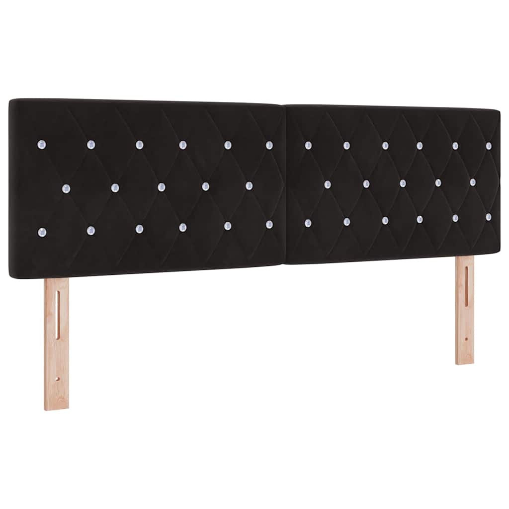 LED Headboard with LED Strip Lights Black 160 cm Polyester