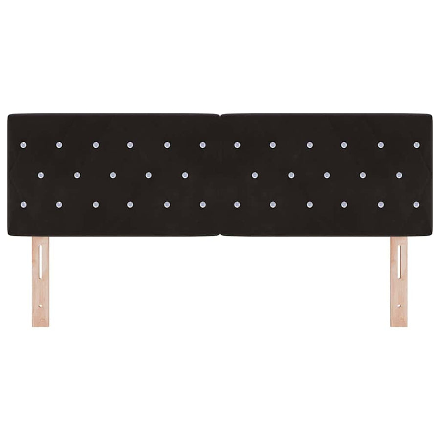 LED Headboard with LED Strip Lights Black 160 cm Polyester