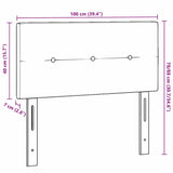 LED Headboard with LED Strip Lights Dark Grey 100 cm Polyester