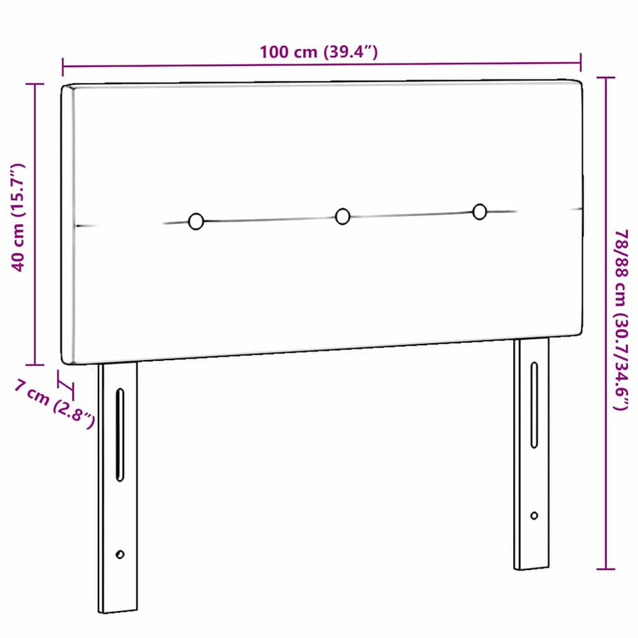 LED Headboard with LED Strip Lights Dark Grey 100 cm Fabric