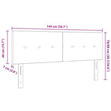 LED Headboard with LED Strip Lights Dark Grey 144 cm Polyester