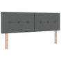 LED Headboard with LED Strip Lights Dark Grey 160 cm Polyester
