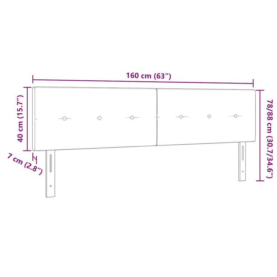 LED Headboard with LED Strip Lights Dark Grey 160 cm Polyester