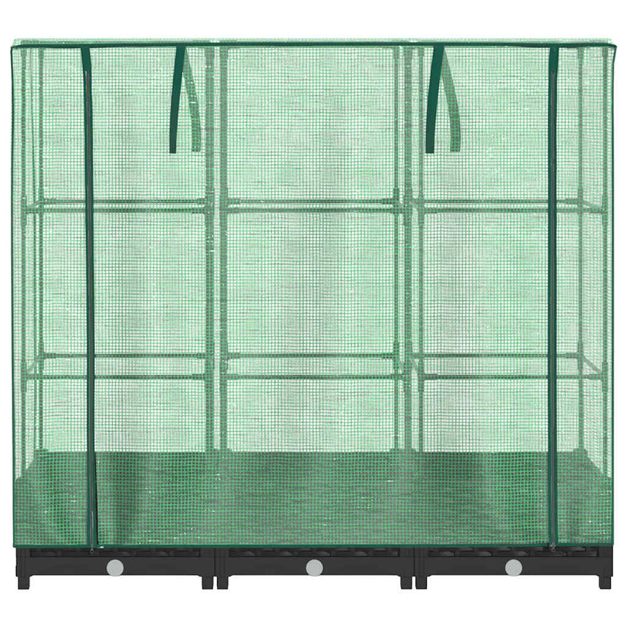 Raised Bed with Greenhouse Cover Rattan Look 120x40x123 cm