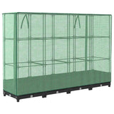 Raised Bed with Greenhouse Cover Rattan Look 160x40x123 cm - Rear View