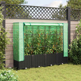 Raised Bed with Greenhouse Cover Rattan Look 160x40x138 cm - Side View