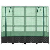 Raised Bed with Greenhouse Cover Rattan Look 160x40x138 cm - Top-Down View