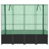 Raised Bed with Greenhouse Cover Rattan Look 160x40x153 cm - Top-Down View