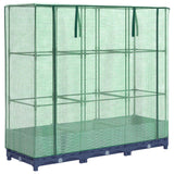 Raised Bed with Greenhouse Cover Rattan Look 120x40x123 cm - Front View