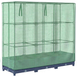 Raised Bed with Greenhouse Cover Rattan Look 120x40x123 cm - Rear View