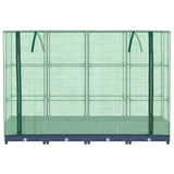 Raised Bed with Greenhouse Cover Rattan Look 160x40x123 cm - Top-Down View
