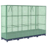 Raised Bed with Greenhouse Cover Rattan Look 160x40x123 cm - Rear View