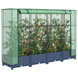 Raised Bed with Greenhouse Cover Rattan Look 160x40x123 cm