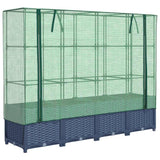 Raised Bed with Greenhouse Cover Rattan Look 160x40x138 cm