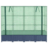 Raised Bed with Greenhouse Cover Rattan Look 160x40x138 cm - Top-Down View