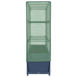 Raised Bed with Greenhouse Cover Rattan Look 160x40x138 cm
