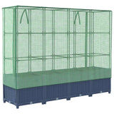Raised Bed with Greenhouse Cover Rattan Look 160x40x138 cm - Rear View